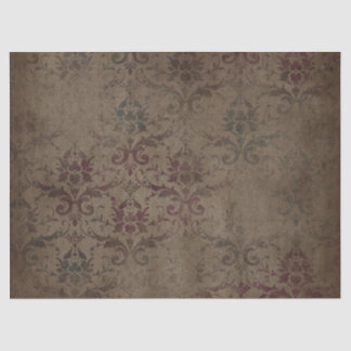 Papier Mousseline Caoutchouc gothique victorien Brown Damas Tissu Pa