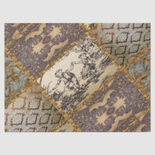 Papier Mousseline Capétienne Elégante Quilt 15 Vieux Français Vintag