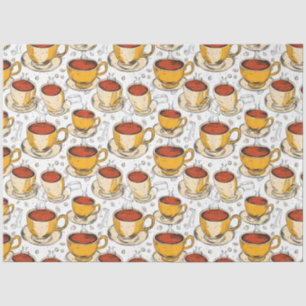 Papier Mousseline Cappuccino Café éphémère motif de collage