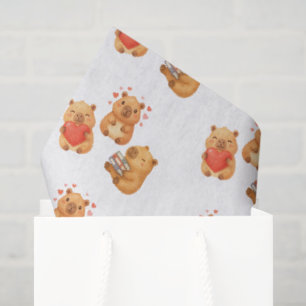 Papier Mousseline Capybara mignon aquarelle