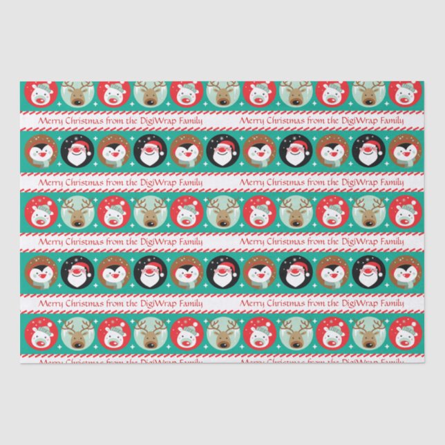 Papier Mousseline Caractères de Noël (Recto)