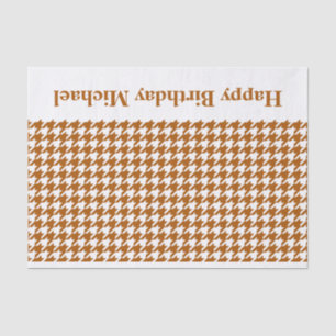 Papier Mousseline Caramel Modern Houndstooth avec message personnali