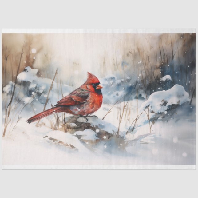 Papier Mousseline Cardinal en papier de découpage de neige 1 (Recto)