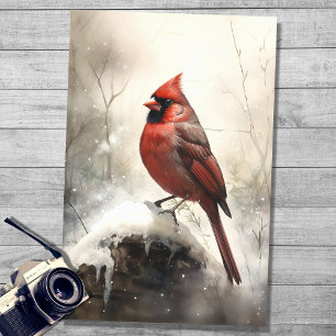 Papier Mousseline Cardinal en papier découpage neige 2