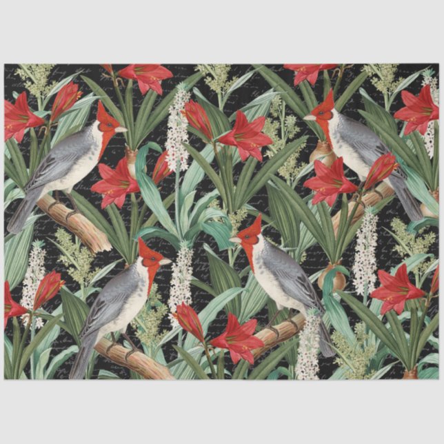 Papier Mousseline Cardinal moderne rouge Amaryllis Collage papier de (Recto)