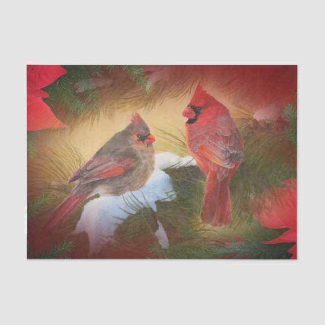 Papier Mousseline Cardinaux de Noël (Recto)