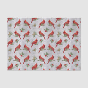 Papier Mousseline Cardinaux d'hiver et papier de tissus de pins