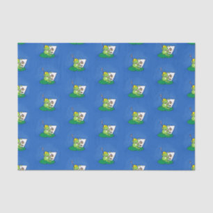 Papier Mousseline Caricature amusante de grenouille verte