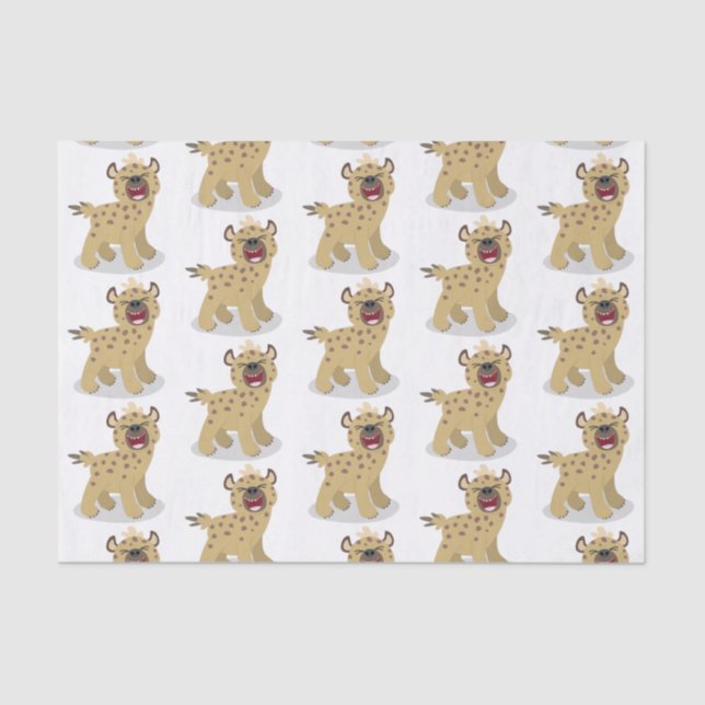 Papier Mousseline Caricature amusante hyena riant illustration (Recto)