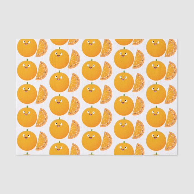 Papier Mousseline Caricature d'agrumes d'orange (Recto)