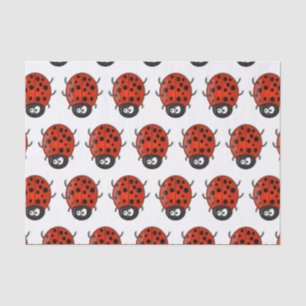 Papier Mousseline Caricature de coccinelle rouge joyeux