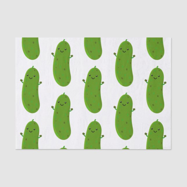 Papier Mousseline Caricature de cornichon joyeux (Recto)