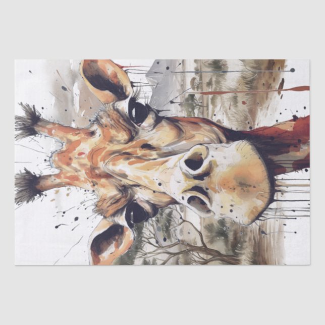 Papier Mousseline Caricature de la Girafe Africaine Funny Safari (Recto)