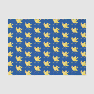Papier Mousseline Caricature d'oiseau canari jaune chantant mignon
