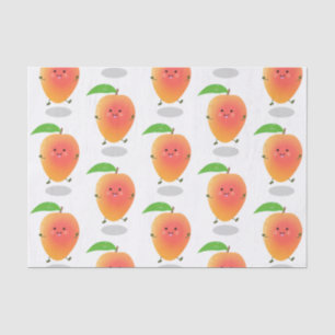 Papier Mousseline Caricature jaune mangue mignonne