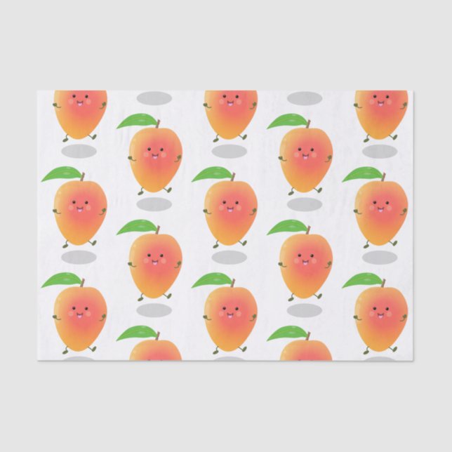 Papier Mousseline Caricature jaune mangue mignonne (Recto)