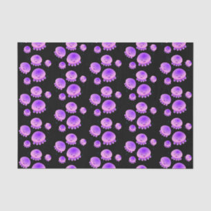 Papier Mousseline Caricature kawaii de méduse violette rose mou