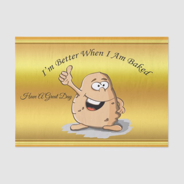 Papier Mousseline caricature personnage pomme de terre aux grands ye (Recto)