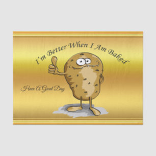 Papier Mousseline caricature personnage pomme de terre aux grands ye