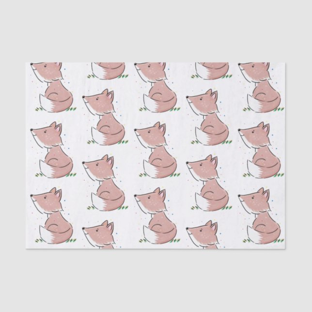 Papier Mousseline Caricature pour bébé renard (Recto)