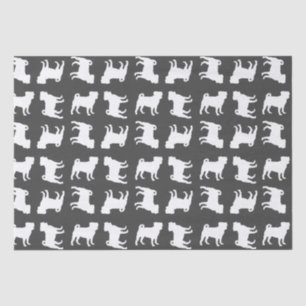 Papier Mousseline Carlin Chien Baby shower Gris Chiot Chien Neutre G
