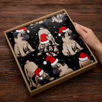 Carlin de Noël | Papier de tissus de chien