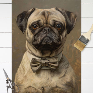 Papier Mousseline Carlin vintage dans une découpage de peinture Bowt