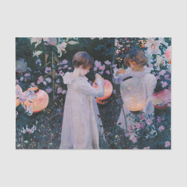 Papier Mousseline Carnation Lily Lily Rose John Singer Sargent Art (Recto)