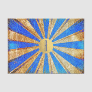 Papier Mousseline Carnaval de cirque vintage Royal Blue Gold Foil Pa