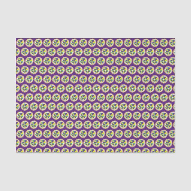 Papier Mousseline Carnaval King Cake New Orleans NOLA Mardi Gras (Recto)