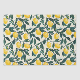 Papier Mousseline Carnet spiral à motifs de citron jaune vif