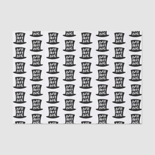Papier Mousseline Carol Bah Humbug, Noël Papier Tissu (Recto)