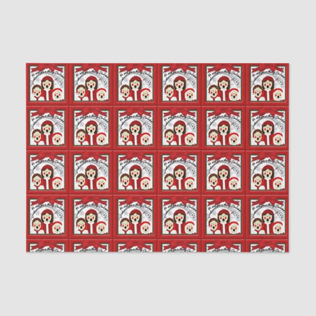 Papier Mousseline Carolages de Noël Découpage ensemble papier de tis (Recto)