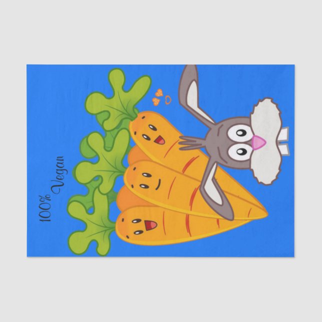 Papier Mousseline Carottes en papier de tissus lapin 100% Vegan (Recto)