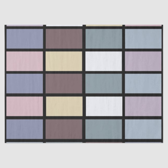 Papier Mousseline Carré coloré géométrique (Recto)