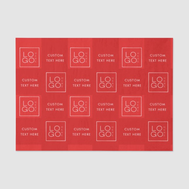 Papier Mousseline Carré Custom Business Logo Valentine's Day Red (Recto)