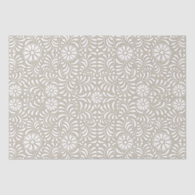 Papier Mousseline Carreau de Talavera beige Style espagnol Fiesta (Recto)