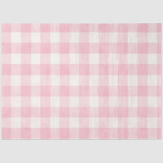 Papier Mousseline Carreaux rose