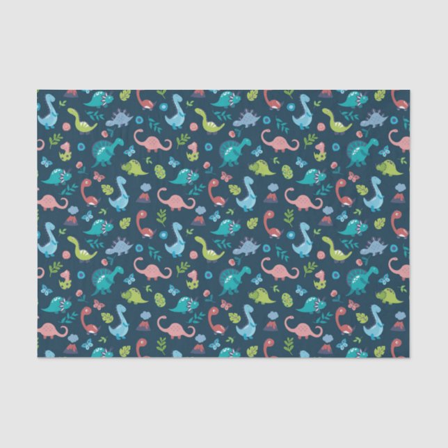 Papier Mousseline carrelage de dinosaure mignon motif  (Recto)
