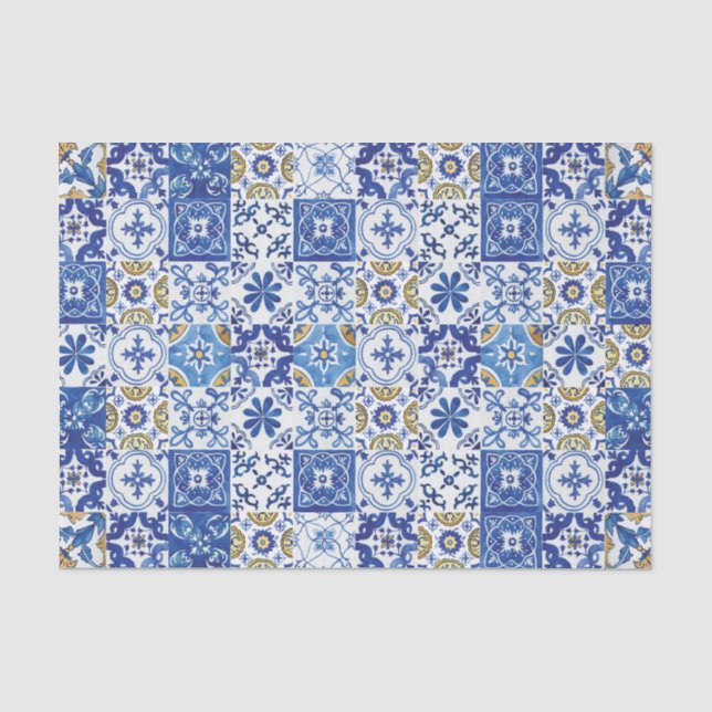 Papier Mousseline Carrelage de mosaïque méditerranéenne Artisanat de (Recto)