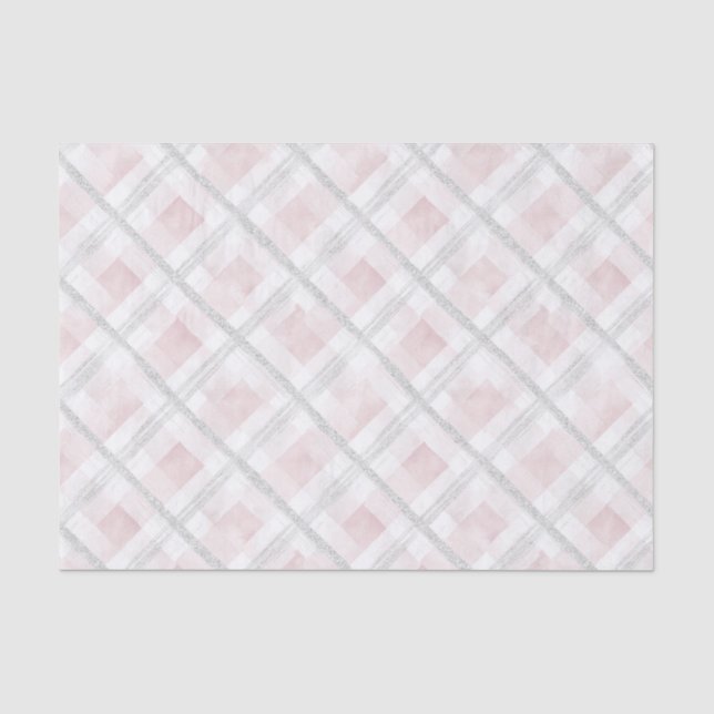 Papier Mousseline Carrés de Parties scintillant en argent rose blanc (Recto)