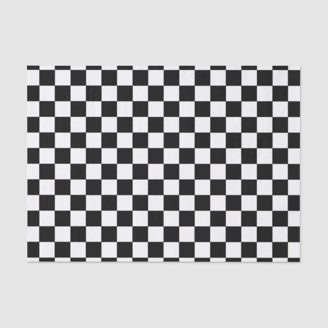Papier Mousseline Carrés de tableau noir et blanc (Recto)
