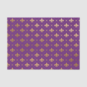 Papier Mousseline Carrés Mardi Gras Elégant Golden Fleur De Lis