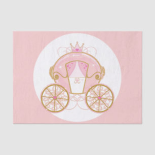 Papier Mousseline Carrosse de la Princesse Royale Rose et Or Fête d'