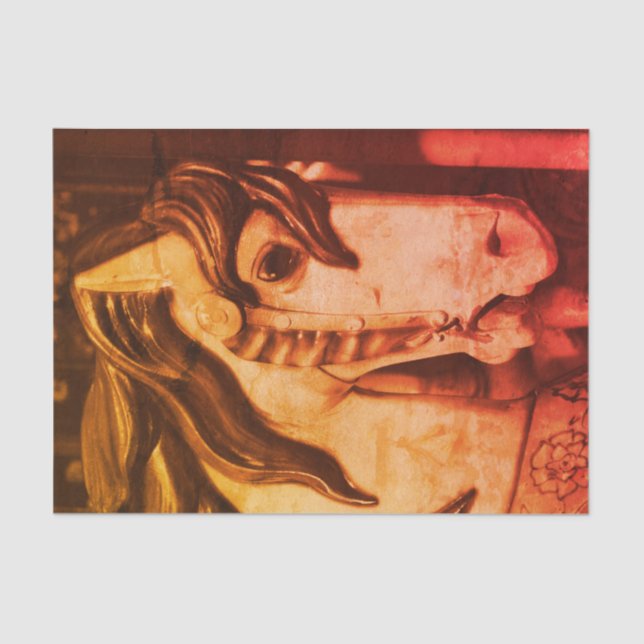 Papier Mousseline Carrousel à vapeur silencieux Cheval Découpage Vin (Recto)