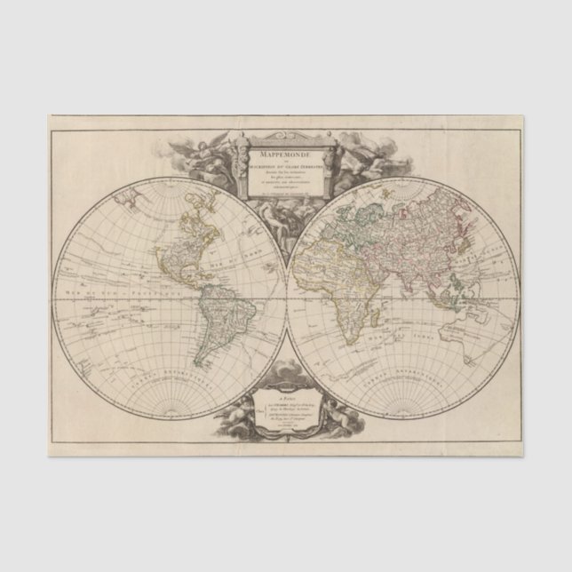 Papier Mousseline Carte 9 du monde (Recto)
