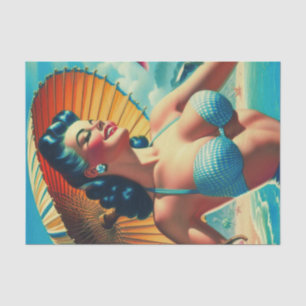 Papier Mousseline Carte Bikini vintage