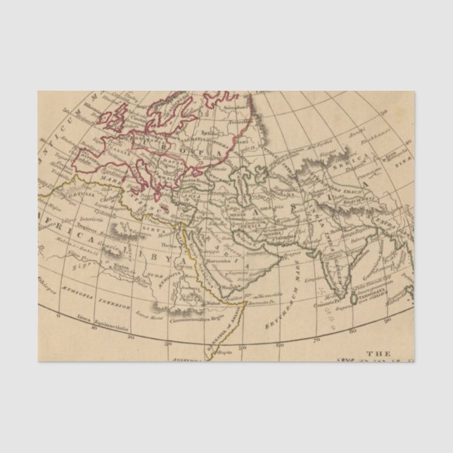 Papier Mousseline Carte classique du monde (Recto)