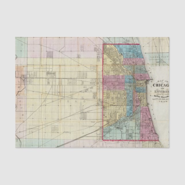 Papier Mousseline Carte de Chicago (Recto)