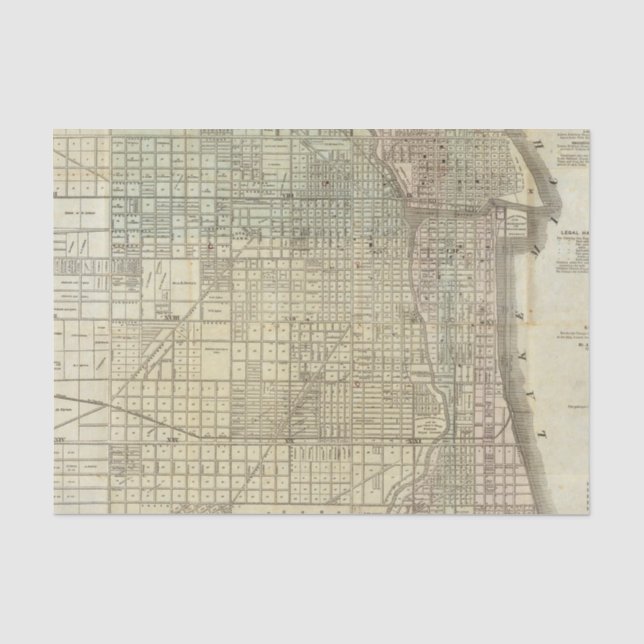 Papier Mousseline Carte de Chicago (Recto)